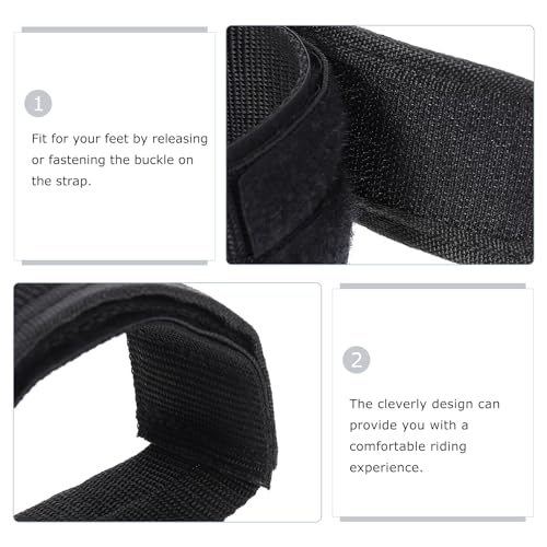 Toddmomy 1 Pair Bicycle Muzzle Bike Attachment for Kids Bikes Bike Pedal Footrest Strips Adjustable Pedal Straps Pedal Toe Clips Strap Bike Footrest Straps Cycling Part Nylon Black - Thumbnail 6