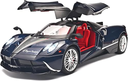 Image of LONGMIRE Pagani Huayra Dinastia 1:18 Scale Alloy Metal Pull Back Die-cast Model Car Toy with Openable Doors Light and Music for Kids and Boys