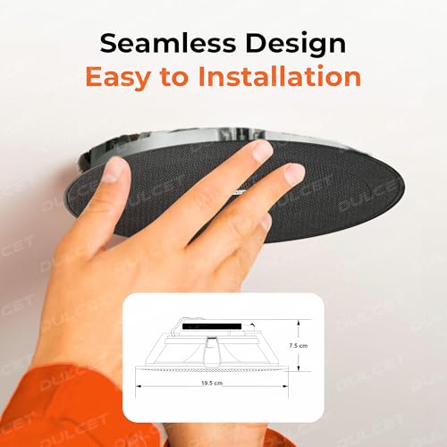 Image of DULCET DC-CS6F-BT Pro Black 6.5 Inch 20W 2 Way Active Bluetooth Ceiling Speaker with Inbuilt Amplifier - Supports Upto 3 Passive Ceiling Speakers