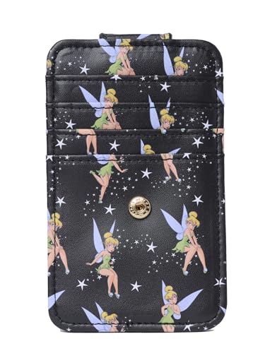 Image of Disney Tinker Bell Card Holder Women Black | Slim Wallet, Small