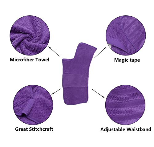 Geyecete dog drying coat Bathrobe Towel Dog Drying Coat-Dry Fast Dog Bag-Pineapple grid Fast Drying Super Absorbent Pet Dog Cat Bath Robe Towel-Purple-M - Image 2