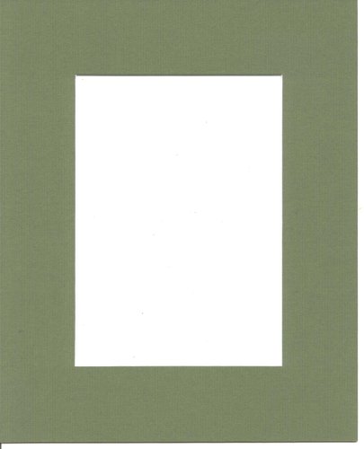 22x28 Moss Green Picture Mats with White Core Bevel Cut for 18x24 Pictures