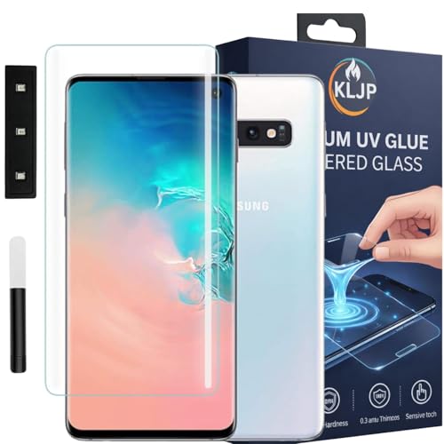 Image of Premium UV Tempered Glass Screen Protector For Samsung S10 (Pack of 1) UV Curved Screen Protector Case Friendly HD Clarity with installation kit