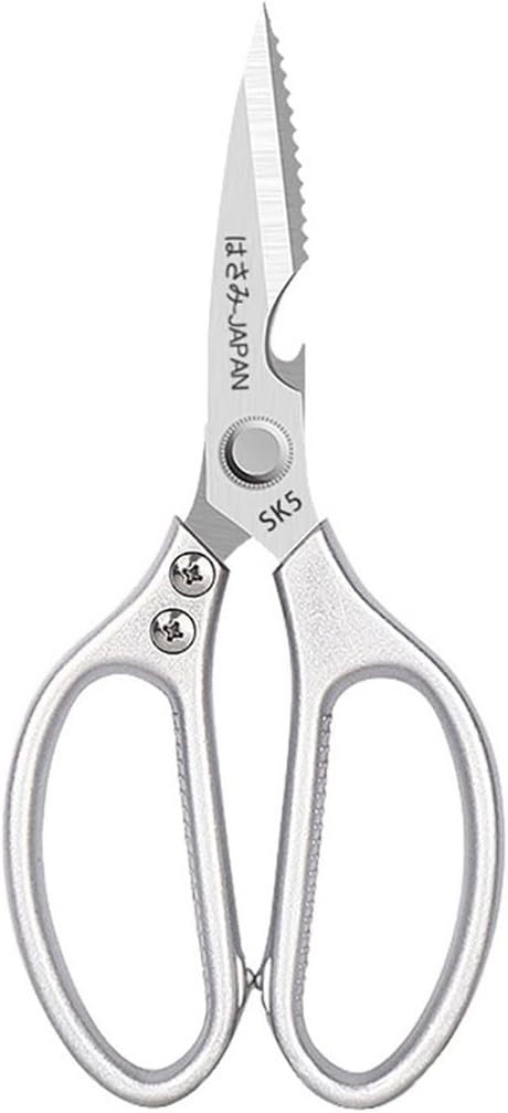 Kitchen Scissors, Multifunctional Kitchen Scissors Cutting Knife Plate Stainless Steel Kitchen Meat Cutting Scissors Chicken Bone Shears Opening Bottle(Color:Golden Yellow)