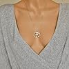 Sterling Silver 925 Large Om Ohm Symbol Pendant Necklace Chakra Healed Spiritual Yoga Meditation Charm Jewellery #3