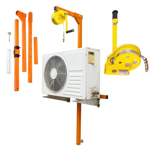 Image of 1200lbs Air Conditioner Lifting Cranes, 60Ft Stainless Steel Air Conditioner Lifting Tool, Ladder Crane for Outdoor AC, Roof Top or Wall Installation