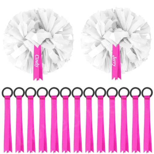 Lovecheer 48 Pcs Cheerleading Pom Poms Name Tags Ribbon Sublimation Blank