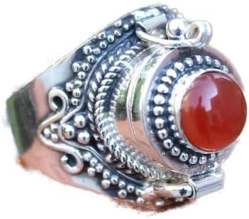 Orange Carnelian Ring, Poison Box Ring, Round Stone Ring, Orange Gemstone Ring, Poison Ring, Round Pill Box Ring, Openable Poison Ring, Carnelian Ring, Handmade Poison Ring, Secret Stash Jewelry
