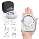 COSLUS C50 Portable Ultrasonic Retainer Cleaner : 50kHz Sonic Tooth Cleaner Cordless -Low Noise for Retainer, Aligner, Mouth Night Guard Deep Cleaning - Travel Home Use White