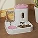 lamphle Convenient Pet Food Water Dispenser Large Capacity Feeder Automatic Gravity Cat Dog Visible Pink