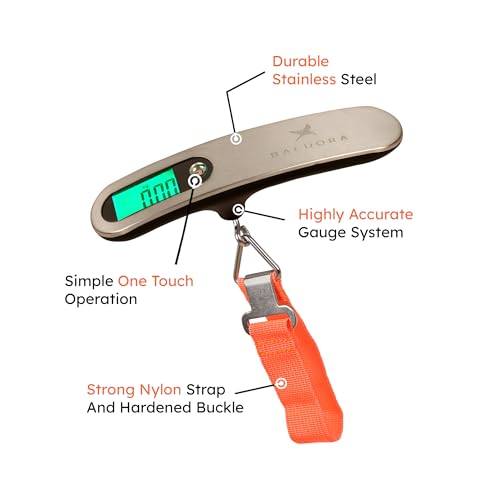 Image of Digital Luggage Weighing Scale, 50 kg Weight Capacity for Flights Travel, Home, Shop with LCD Display, Portable Steel Machine with 50 kg Weight Capacity