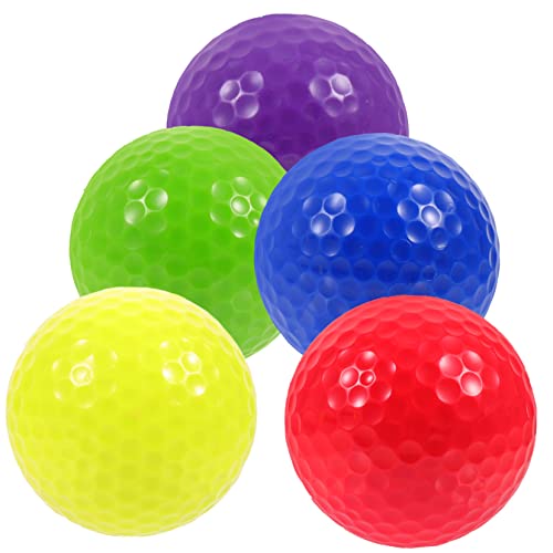 Abaodam 5pcs Wear Resistant Golf Training Balls Professional Colored Practicing Balls for High Elasticity for Backyard Putting Practice Accuracy Arm Strength