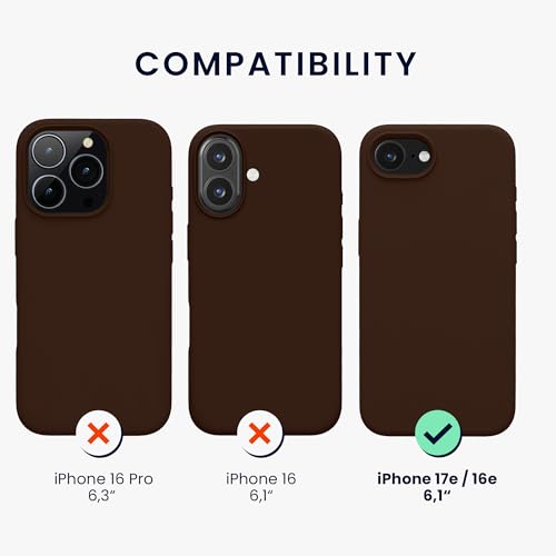 kwmobile Case Compatible with Apple iPhone 17e / iPhone 16e Case - TPU Silicone Phone Cover with Soft Finish - Chocolate by kwmobile - Image 2