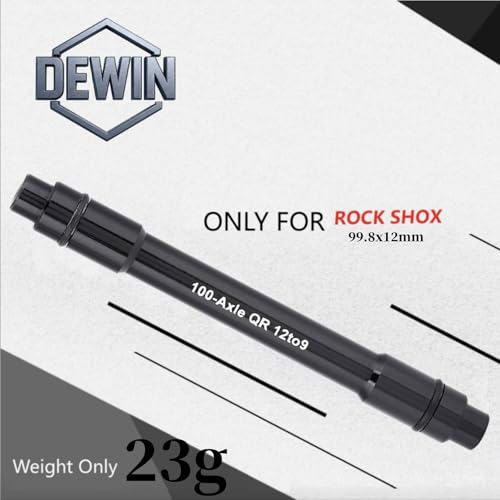 DEWIN Thru Axle，Bicycle Thru Axle Hub Adapter, 12mm to 9mm QR Adapter MTB Bike Front Hub Thru Axle Adapter Quick Release Skewer Adapter for Dirt Bike Mountain Bike 3.93inch (Black) - Image 3