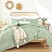 ROSGONIA Full Size Comforter Sets for Girls Boys Teens Sage Green, 3pcs(1 Comforter & 2 Pillowcases), Soft Kids Comforter Sets All Season Dorm Bedding