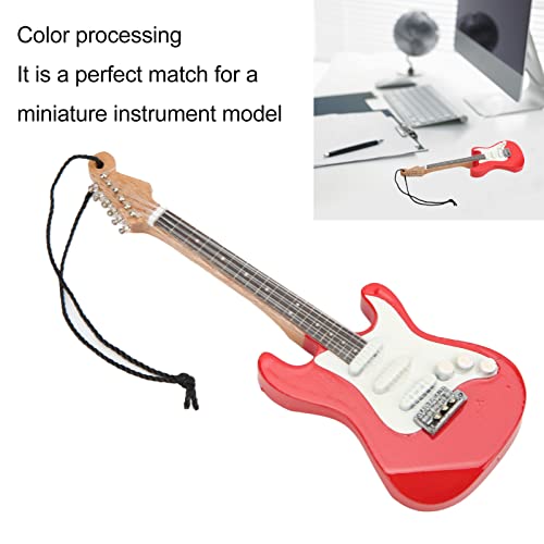 Cyrank Ornamento de modelo de guitarra elétrica, modelo de guitarra baixo de 12 cm, decoração de min