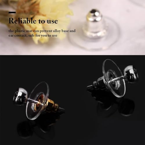 Image of Moud Jewels (100+100Pcs) Combo Golden & Silver Bullet /Premium Earring Stopper /Golden and Silver Metal Stopper Lock with Silicone or Rubber Pad / Earring Post Back Stopper Golden & Silver / Metal Earring Back With Silicone Pad / Golden & Silver Earring Back Stopper / Earring Back Stopper / Earrings Back Supporter (100 Pcs Golden + 100 Pcs Silver Approx)(Mixed Combo of Golden & Silver (50 + 50 Pairs))