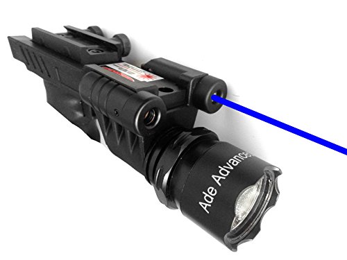 Ade Advanced Optics 650 lm Dual Strobe Flashlight with Blue Laser Combo Sight