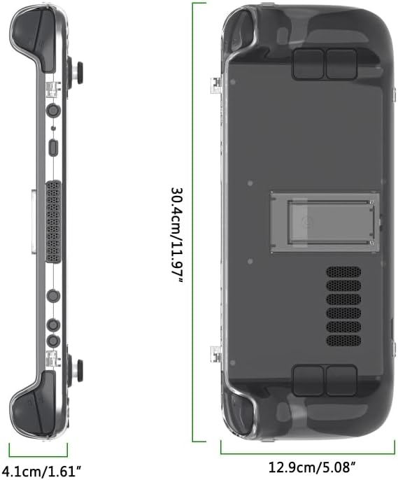 NA Console Protective Case for Steam Deck, Clear Hard Protective Cover with Stand Shockproof Scratch Resistant