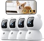 2.5K Indoor Camera 4pack, Free AI Person/Pet/Cry Detection, 4MP Baby/Dog/Cat/Pet Camera with Phone App, Pan Tilt WiFi Cameras for Home Security, Night Vision, Full Duplex Audio