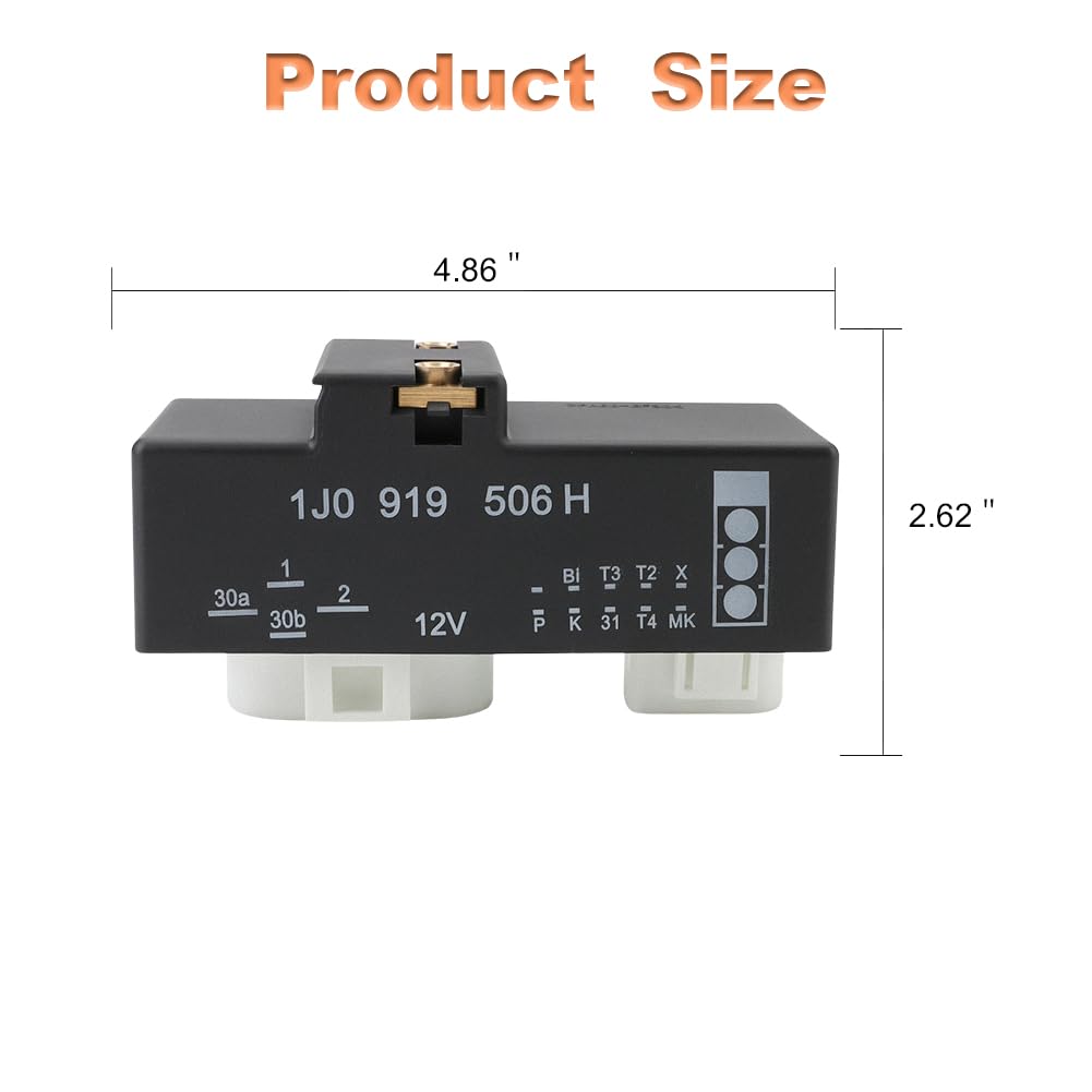 WMPHE Radiator Cooling Fan Control Module Relay Replacement for 1J0919506H Compatible with 1998-1999 VW Beetle 1999 VW Golf Jetta 1999 Audi A4 Quattro 2000 Audi TT/TT Quattro