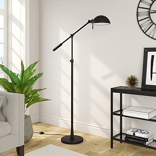 Dexter Height Adjustable/Tilting Floor Lamp with Metal Shade in Blackened