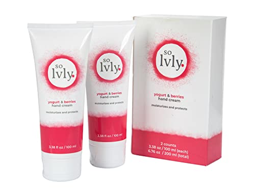 so lvly Skin Care Hand Cream Moisturizer Yogurt and Berries 3.38 Fl Oz Pack of 2