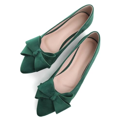 Image of TN TANGNEST Flats Shoes Women Comfort Casual Loafers | Classic Pointed Toe Bowknot Flats Cute Slip On Flats, Wear to Work Travel Walk
