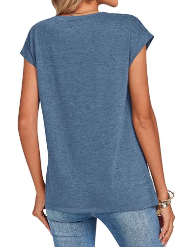 Image of Zeagoo Womens Tops Summer Casual Cap Sleeve Tshirts Shirts Business Dressy Spring Fashion Outfits Trendy Clothes