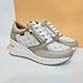 Zapatilla Deportiva Estilo Mujer/Bambas Comodonas Cuña/Zapato para Vaqueros/Tenis Casual Plata-Champagne-Dorado (Negro, 38)