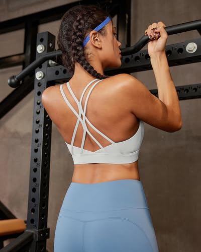 Image of RUNNING GIRL Sports Bras for Women,Strappy Crisscross Back Padded Low Impact Running Sports Bra with Removable Cups