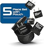 Ceptics International Travel Adapter Plug (Compact) - 5 pcs Set with Pouch (UP-5KP)
