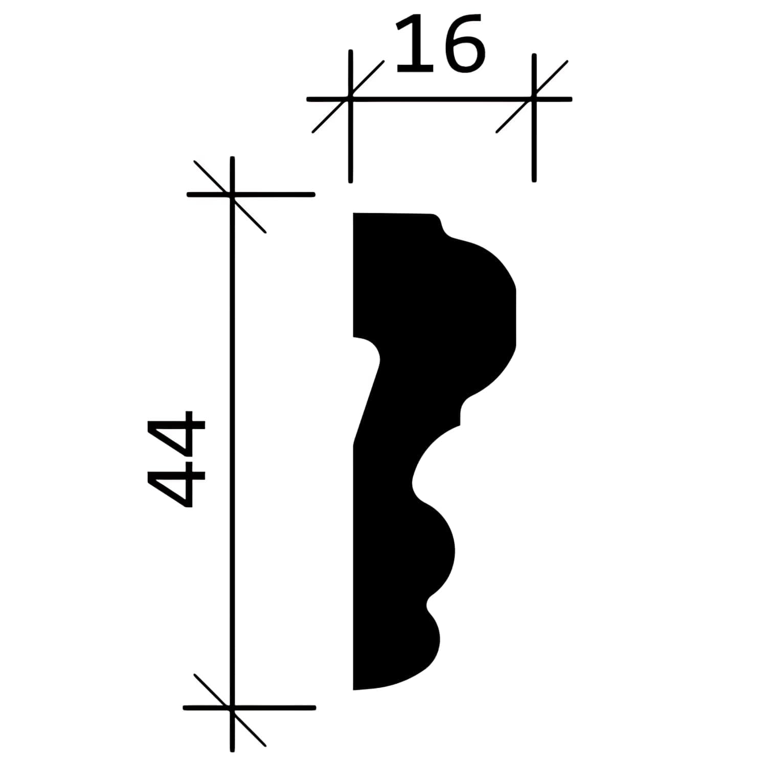 Profhome Molduras para paredes 651400-box-10 200 cm x 1,6 cm x 4,4 cm Poliestireno extruido (XPS) pretratado 10 molduras / 20 m