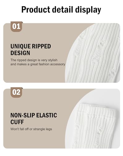 Yawlsow Women's Leg Warmers for Girls Y2k Goth Knit Ankle Warmers Winter with Holes, Harajuku Cute Long Socks Kawaii Clothes3