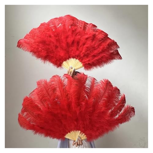 Abanico de plumas grande de 100 cm amarillo para aliviar el calor 6