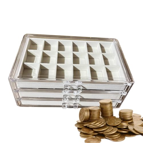 Estuche Expositor para Piedras Preciosas, Estantería para Cristales, Organizador De 54 Divisiones para Gemas Minerales Conchas Miniaturas Recuerdos De Graduación Y Accesorios De Guardado