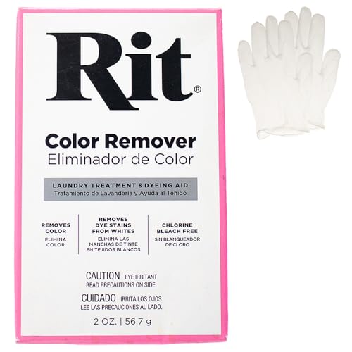 All Purpose Concentrated Rit Dye Powder Single Pack with Plastic Gloves for Clothing, Décor, and Crafts – Color Remover