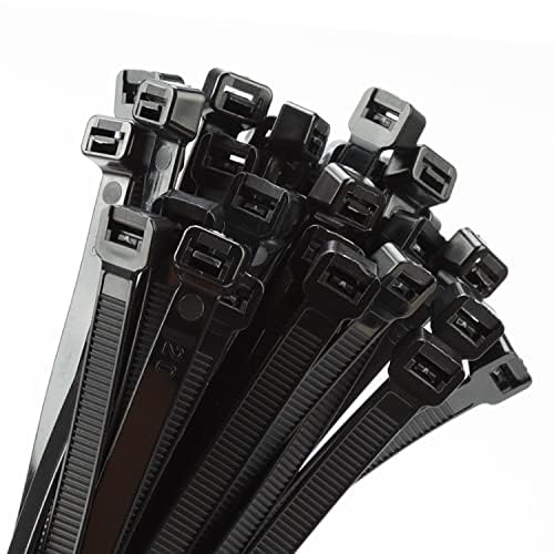 Armpow Bridas negras resistentes, ultraexclusivas, plástico fuerte, grandes, extralargas, resistentes a los rayos UV, interiores y exteriores, 46 cm, 500 uds., resistencia de 90 kg