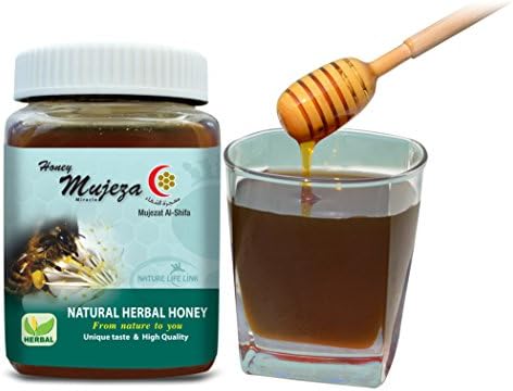 Mujeza Wildflower Honey, Unheated, Unfiltered, Unpasteurized 100% Natural Raw Honey, Non GMO (Herbal (500g), 1 Jar)