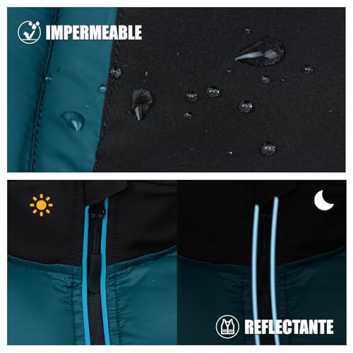 Chaleco softshell para hombre impermeable y resistente al viento con bolsillos 6