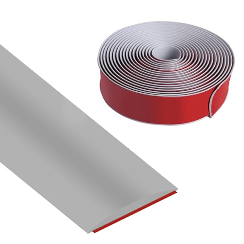 Vefhby Bande de transition autocollante en vinyle, 5 cm x 6 m, bande de recouvrement pour connecter les espaces au sol, plinthe de sol, grise