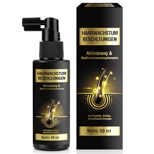 Haarwachstum Serum, (60 ml) Hochwirksames Hair Growth Spray, stärkt die Haarfollikel, das Haarwachstum beschleunigt, reduziert Haarausfall bei Männern & Frauen, das Haar wird kräftiger und dichter