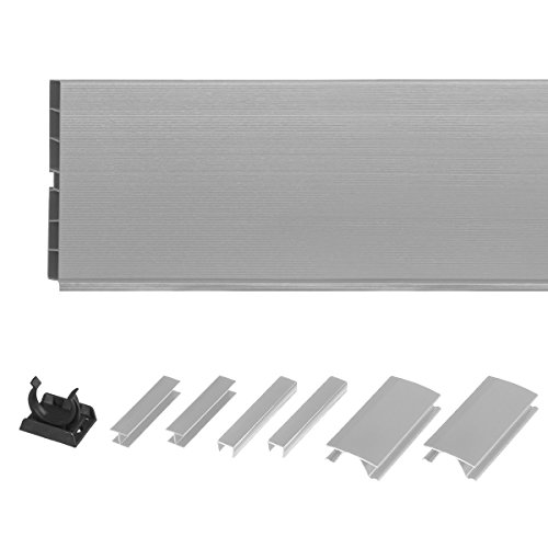HOLZBRINK 150 cm Zócalo para Muebles Zócalo de Cocina Zócalo para Cocina empotrada Sistema de Zócalo de cocina Altura: 100 mm Color: aluminio satinado - HBK10