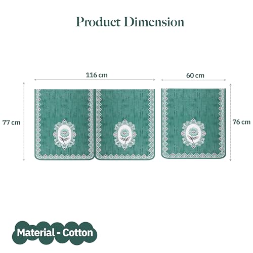 Image of Kuber Industries 2+1 Seater Sofa Cover | Slipcover for Living Room | Thick & Cozy | Non-Slip Comfort Sofa Cover Set | Sunflower Print Blaze 1418 - Green