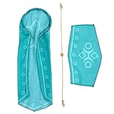 C-ZOFEK Game Princes Cosplay Veil Mask 2PCS Women's Chiffon Headwear (Green)