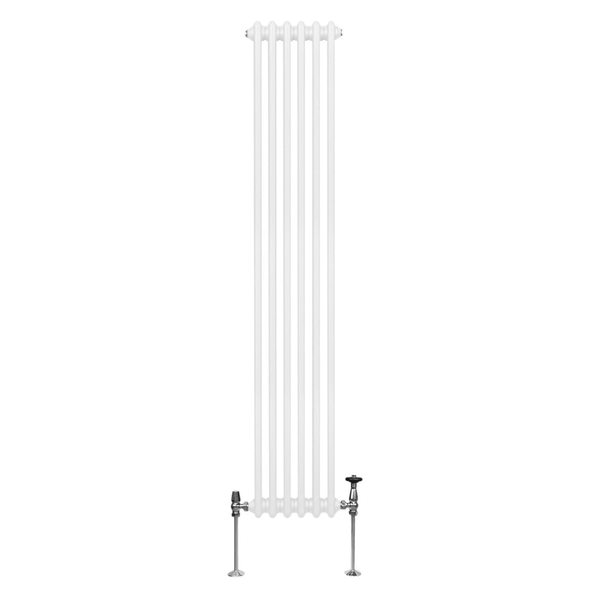 Radiatore Termosifone a 2 Colonne 1800mm x 292mm Moderno Centralizzato Bianco in Acciaio Inox Verticale a Parete Cucina Soggiorno Bagno Kit di Fissaggio e Spazzola Inclusi