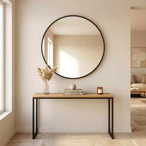 Miniatura 2 de Marctani Espejo Redondo Con Marco De Metal - Espejos Decorativos De Pared Elegante Y Moderno - Espejo Entrada Recibidor - Ideal Para Decoracion De Baño, Salon Y Entraditas Recibidores