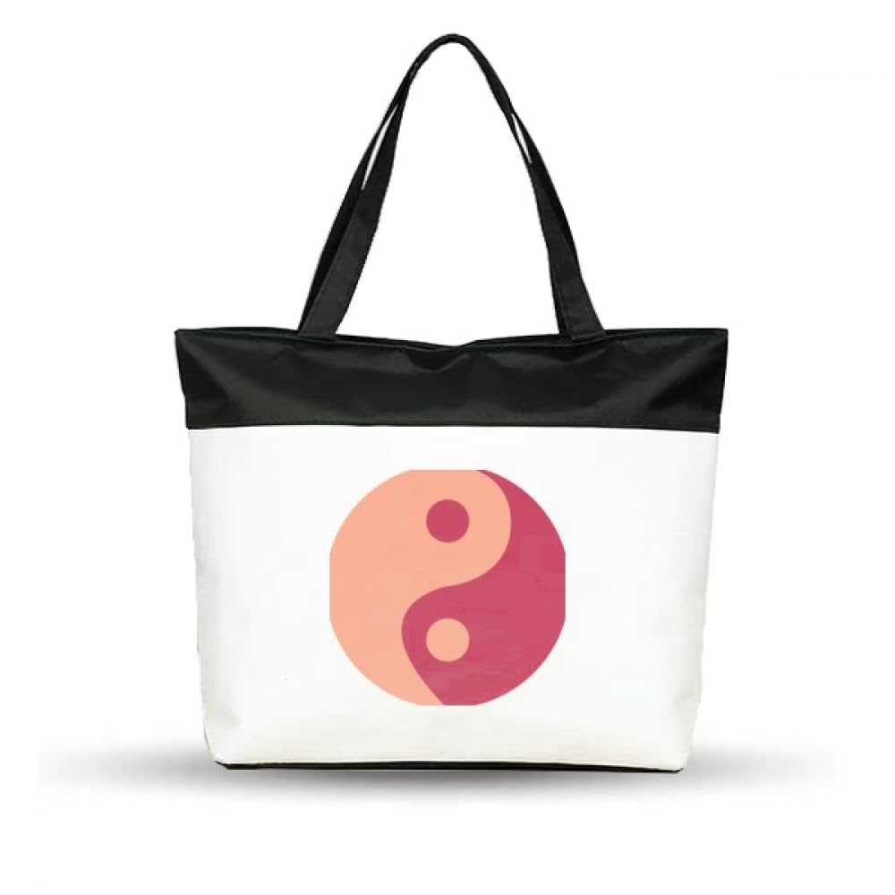 GenericTaiji Eight Diagrams Yin-yang Pattern Cotton Canvas Tote Bag Grocery Shopping