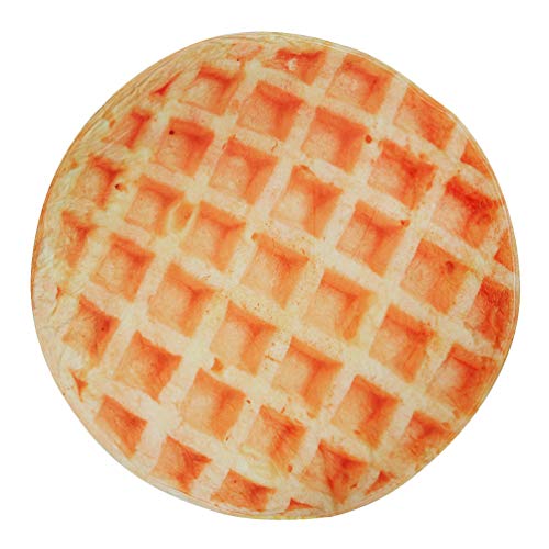 Outivity Burritos Wrap Novelty Blanket, Realistic Waffles Blanket,Soft Plush Round Throw Blanket