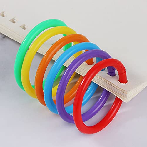 Plastic Binder Rings,1 Inch Flexible Loose Leaf Book Rings,Colorful Diy Keychain Rings,Ring Clips For Index Card Scrapbooks Words Card And Documents (140 Packs) #TOP3